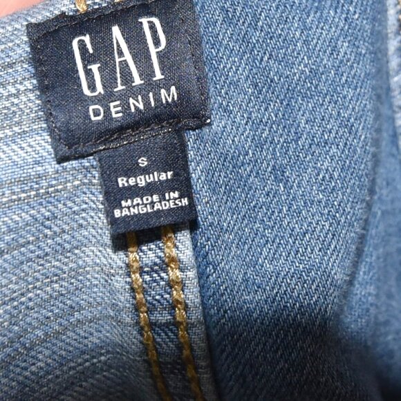 GAP Denim Shortalls Two Toned Denim Kids S Distressed Overall Retro 6-7 Y - Picture 5 of 9